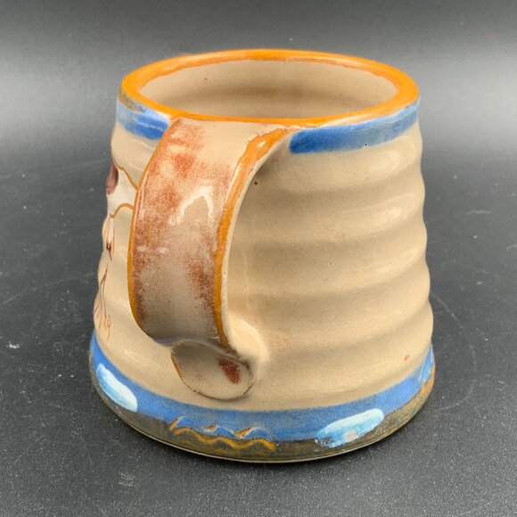 Danish MCM Knabstrup Stoneware Mug Cow Dancing in Field - Picture 4 of 8